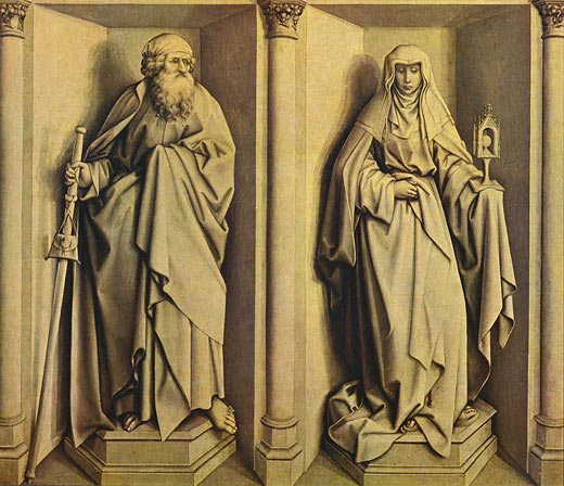 Altar des Stabwunders und der Vermhlung Mariae, Rckseite: Der hl. Jakob der ltere und die hl. Klara