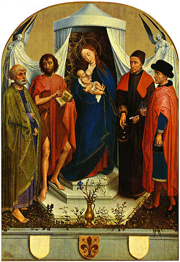 Madonna mit den Heiligen Petrus, Johannes dem Täufer. Kosmas und Damian