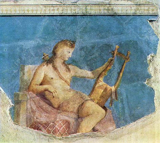 Apollo mit der Leier (Fragment eines rmischen Wandbildes nach griechischem Vorbild)