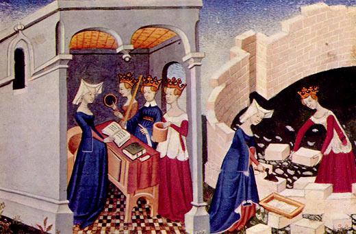 Miniatur aus der 'Cité des Dames' der Christine de Pisan