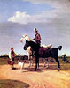 Reiter mit zwei Pferden